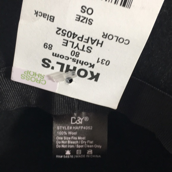 Wool Large Black Hat One size big rim - Picture 2 of 2